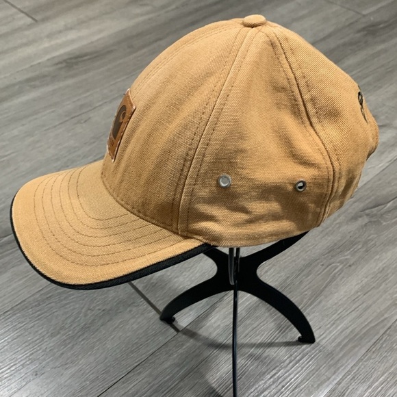 Carhartt Vintage Made in USA Embroidered Adjustable Leather Strap A145 BRN Cap - Picture 4 of 9